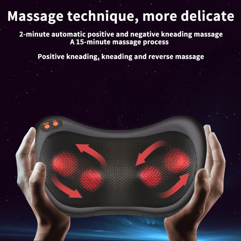 Car Home Dual Purpose Massage Intelligent Electronic Kneading Shoulder Back Neck Massage Pillow With Heat Shiatsu