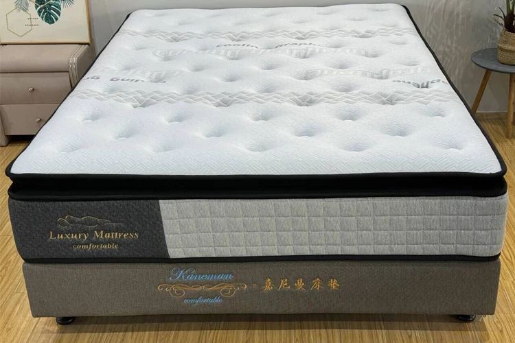 luxury pillow top ice silk pocket spring mattress queen king size roll up bed mattress hotel mattress wholesale