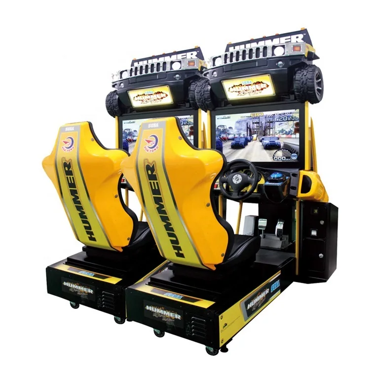Amusement coin operated single player arcade classic electronic hummer car racing video game