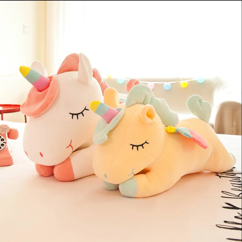 Wholesale Cute rainbow unicorn doll plush toy large Rag Doll sleeping pillow gift