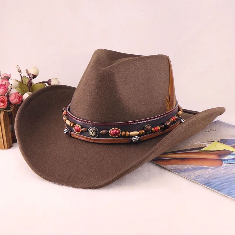 Модные дизайнерские двухцветные Гибкие Плоские широкополые полиэфирные фетровые ковбойские шляпы для мужчин и женщин