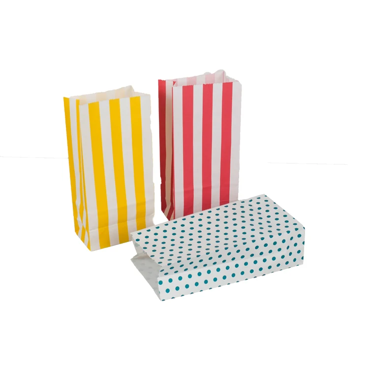 Various size fast shipping greaseproof square bottom food packing microwave popcorn paper bag