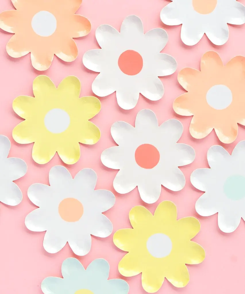 8pcs/bag 7inch party supplies decor disposable Sunflower Shape paper Dessert plates Flower cake dish dinner tableware New Year