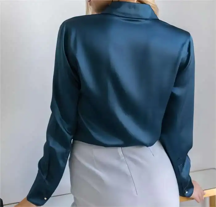 Wholesale Fashion Elegant 100% Silk Shirt Women High Quality Luxury Custom Silk Blouses & Shirts