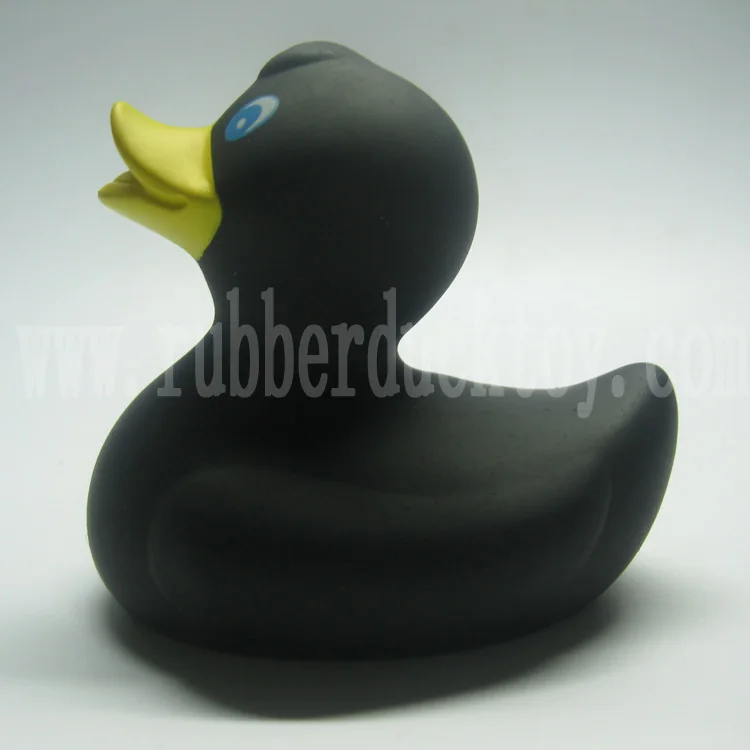 
7cm mini promotional black rubber duck with logo print , squeaky cheap black bath duck toy , floating black duck bath toy 