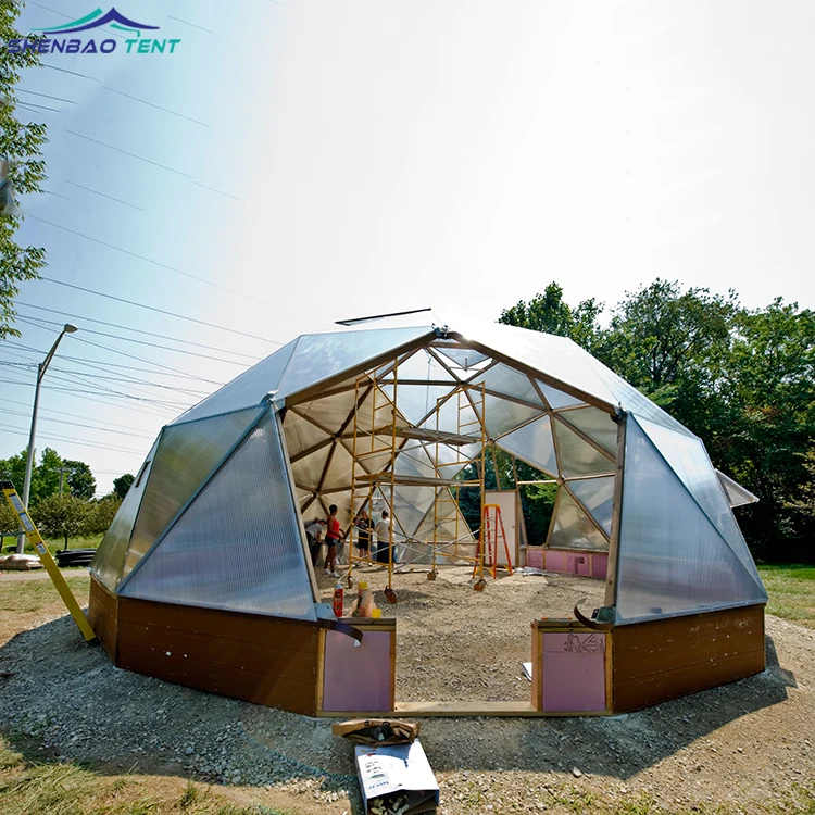 6M Transparent Outdoor Room Glamping Tent Luxury Hotel Winter Geodesic Dome Large Trade Show Tent