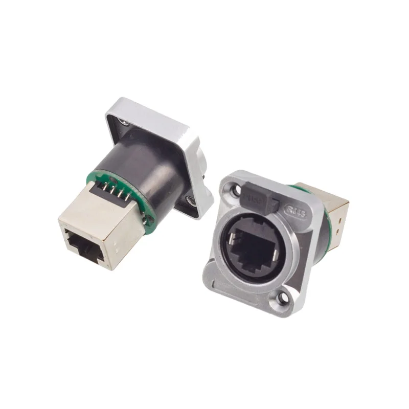 IP65 waterproof RJ45 EtherCon Receptacles Female to Female Straight RJ45 Adapter for Advertising Screens Led