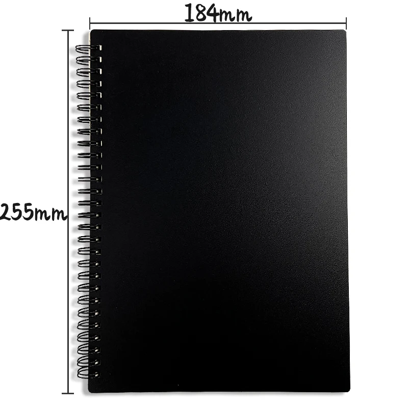 Custom Size Schedule Plan black Sketch book B5 A5 A6 Wire Binding Spiral Sketchbook Kraft Paper Cover Recycled Coil Notebook
