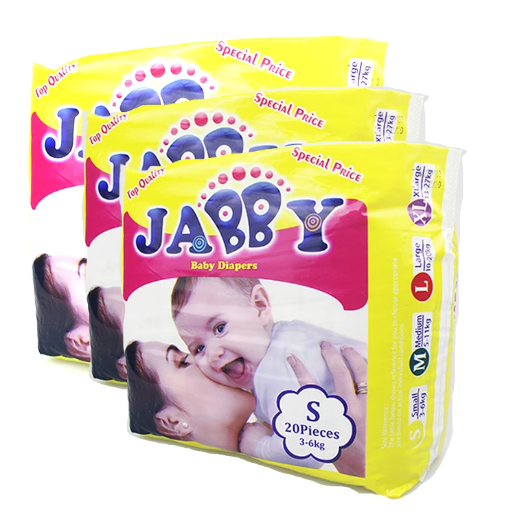 China Manufacturer Best Selling JABBY Grade B Breathable Skin-Friendly Dry Disposable Baby Diapers
