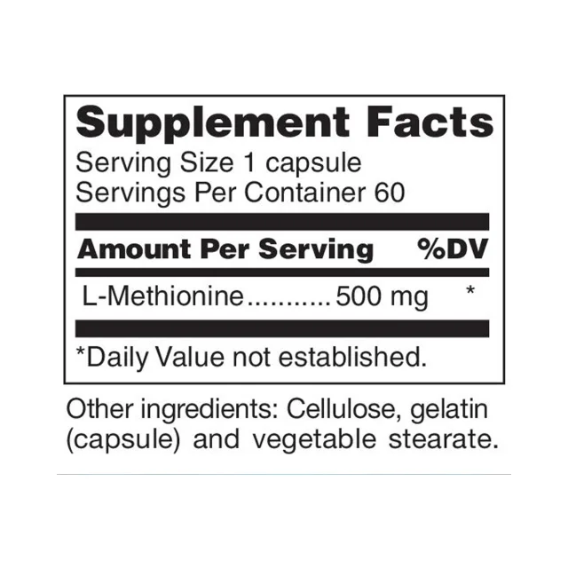 Private Label L-Methionine Capsules L Methionine Powder 500mg L-Methionine Capsules