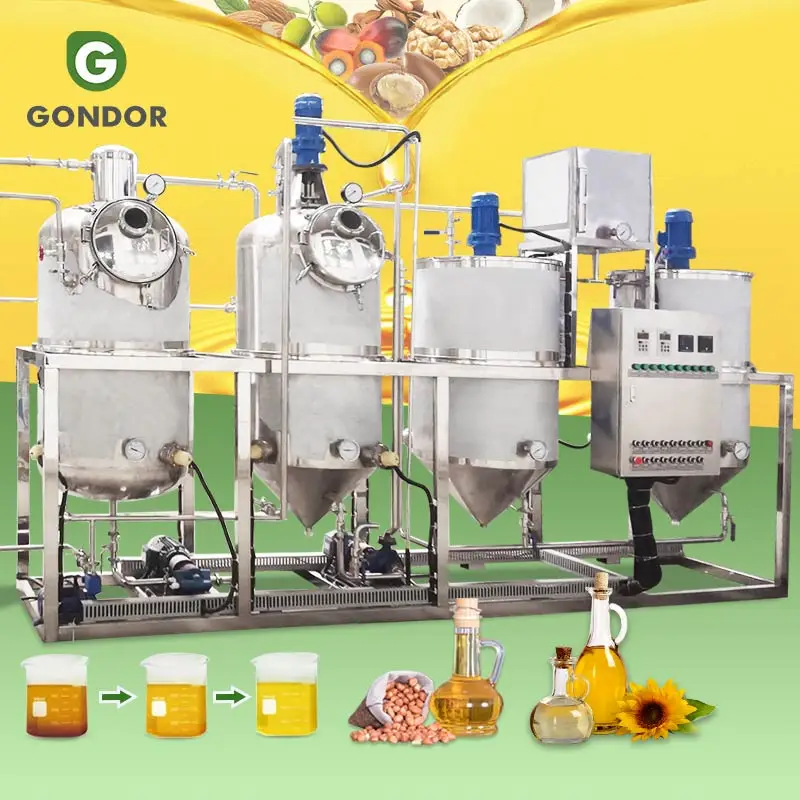 Sunflower Oil Refining Equipment Edible Groundnut Cottonseed Vegetable Refinery Deodorizer Machine Plant Price