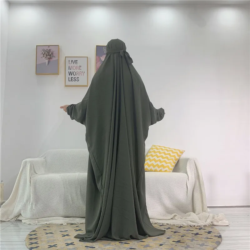 Factory Hot Sales Modern Design Islamic Maxi Long Jilbab Muslim Ramadan Abaya W/ Hijab Women Prayer Dress With Hijab