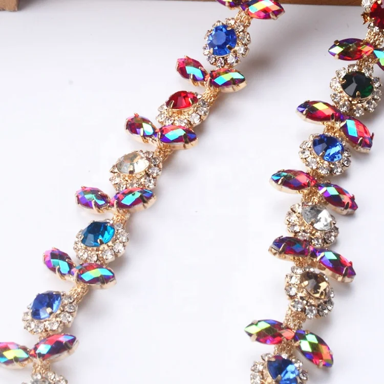 Модный аксессуар AB stone series, золотая металлическая чашка-коготь для пришивания стразами, кристальная отделка стразами