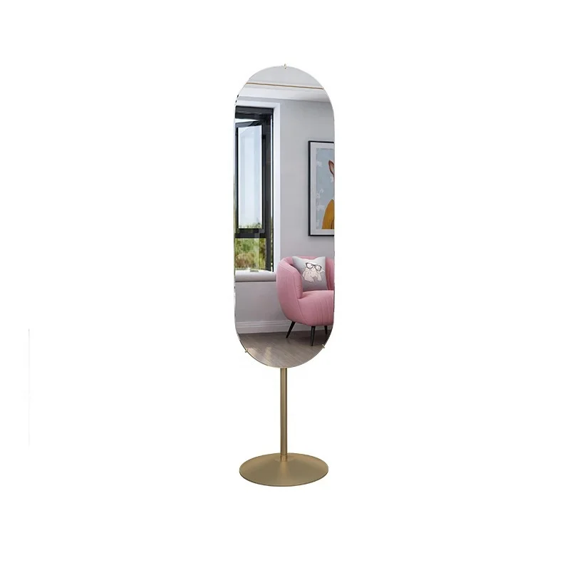 SWT Gold Long Full Length Standing Framed Dressing Simple Floor Mirror Beauty Salon Mirrors
