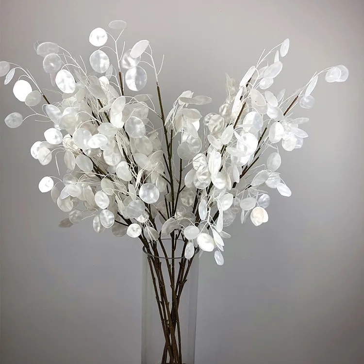 Pearlescent Color Shell flower Plastic Flowers Artificial Lunaria Annua For Wedding Decor
