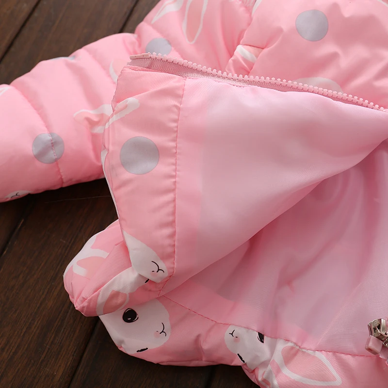 New Fashion Animal Print Baby Girls Coat Thicken Jackets For Kids Warm Girls Cotton Coat Outerwear