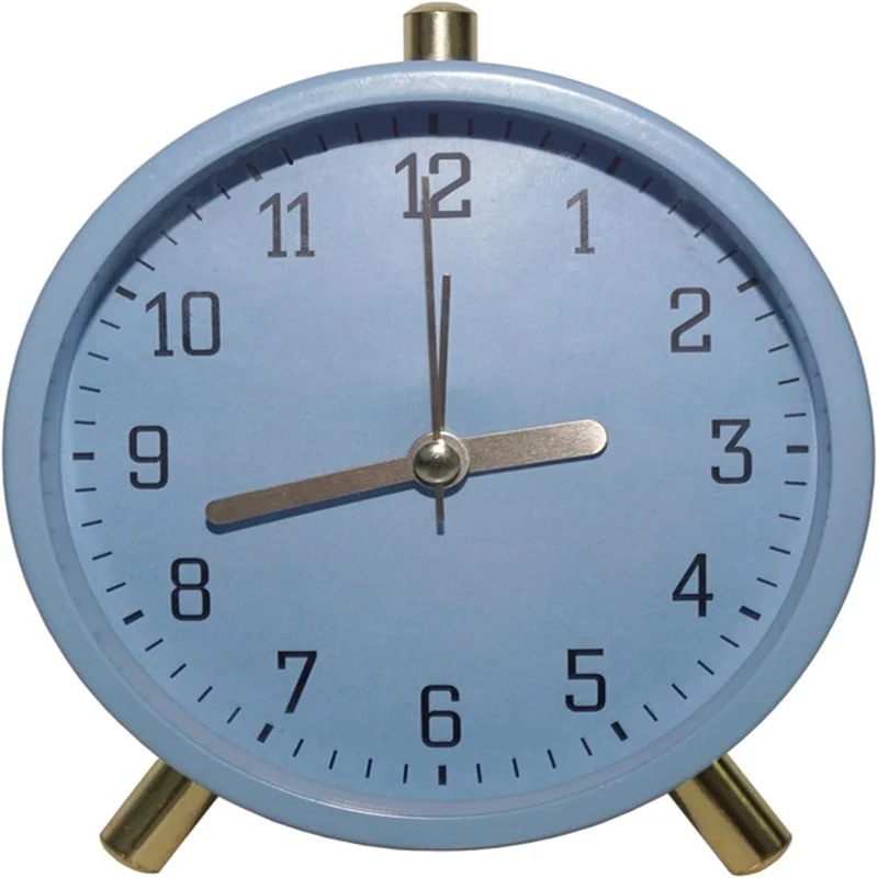 Alarm Clock Mute Sweeping Movement Arabic-Numeral Dial with Night Light Retro Nordic Style Simple Children Small Digital Clock