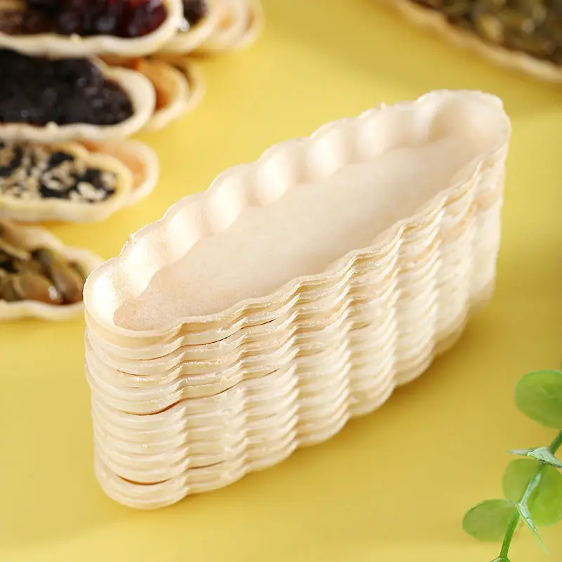 bulk baking materials semi-finished products rice cracker snack small boat shaped glutinous rice shells rice cake