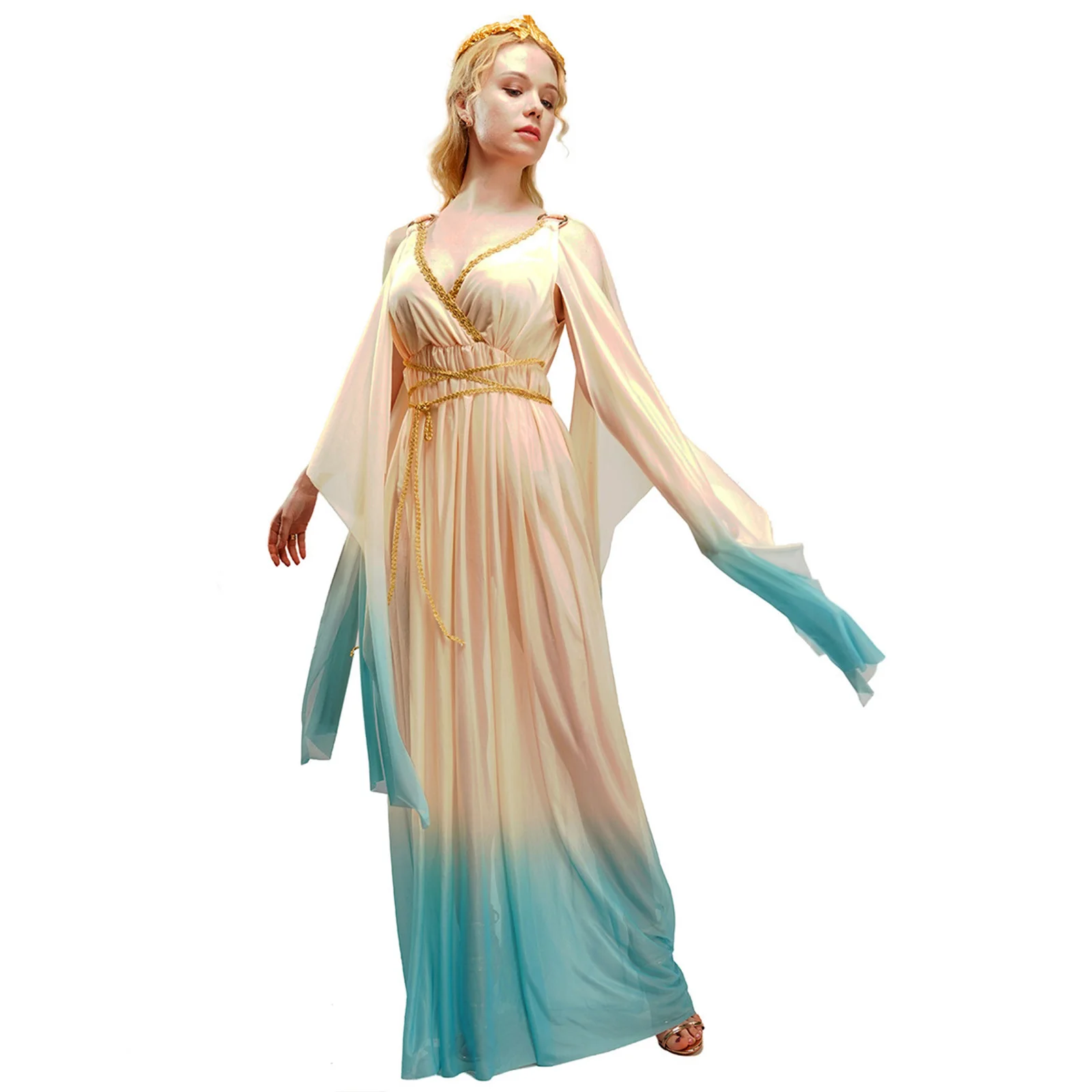 Funmular Greek Goddess Costume Women Perfect for Greece Dress Up Halloween Fairy Cosplay Athena Costume