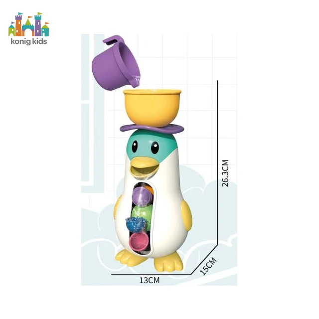 Konig Kids Hot Sell Bath Toy Animal Penguin Bathing Play Spray Water Bathroom Cartoon Baby