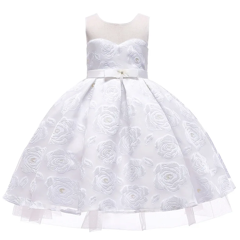 D0025  New Arrival Elegant Ankle-length Kids Gown Brides Maid Wedding Party Girls Dresses 2019