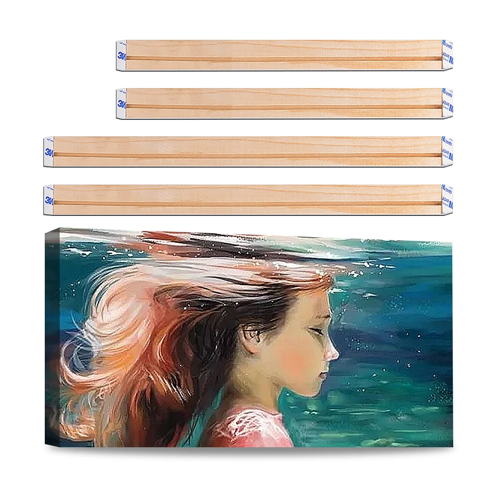 2023 Solid Wood Bar Wooden Frame For Canvas Oil Painting Wood Frame DIY Canvas Picture Photo Frame Bar for Oil Painting Wall Art
