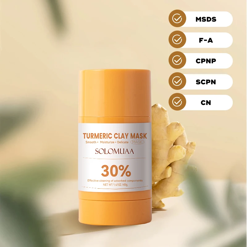 Organic turmeric Acne Treatment cleansing Blackhead skincare facial skin care mud masking stick clay stick mask stick face care