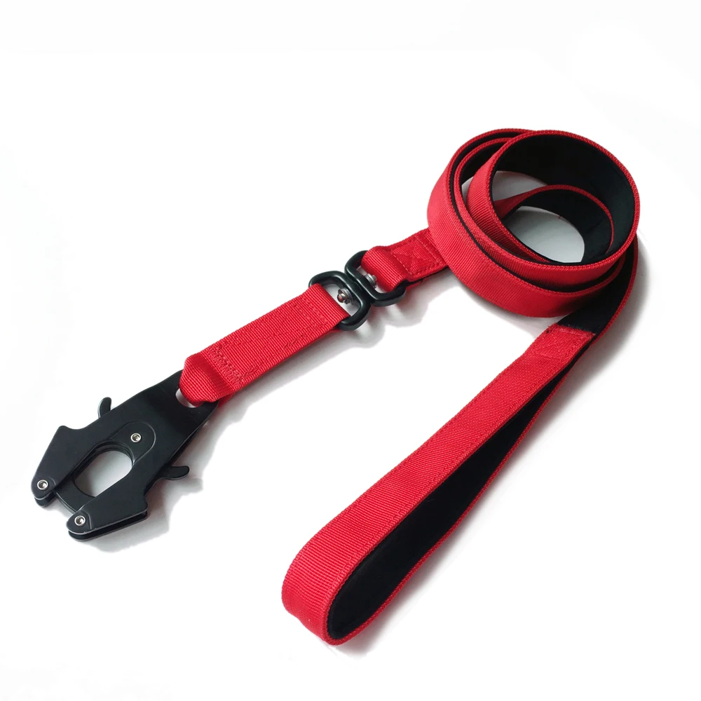 Custom 360 Degree Rotation Zinc Alloy Swivel Snap Hook Adjustable Combat Padded Leads Nylon Training Strong Tactical Dog Leash