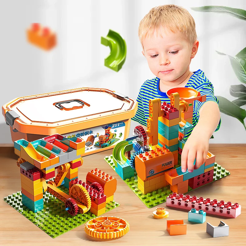 FEELO2024  211+2pcs Grade 4 Electric Slide Building Blocks DIY Big Bricks Best Selling Customized Educational Toys for Kids