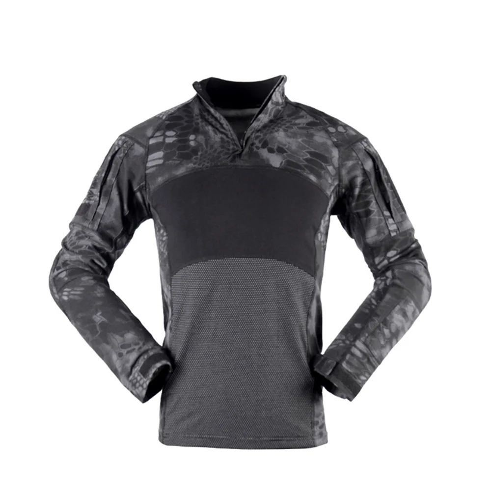 Outdoor Combat Shirts Tactical Knitted Clothing Uniform CP Camouflage Suit Breathable Work Clothes Shirt