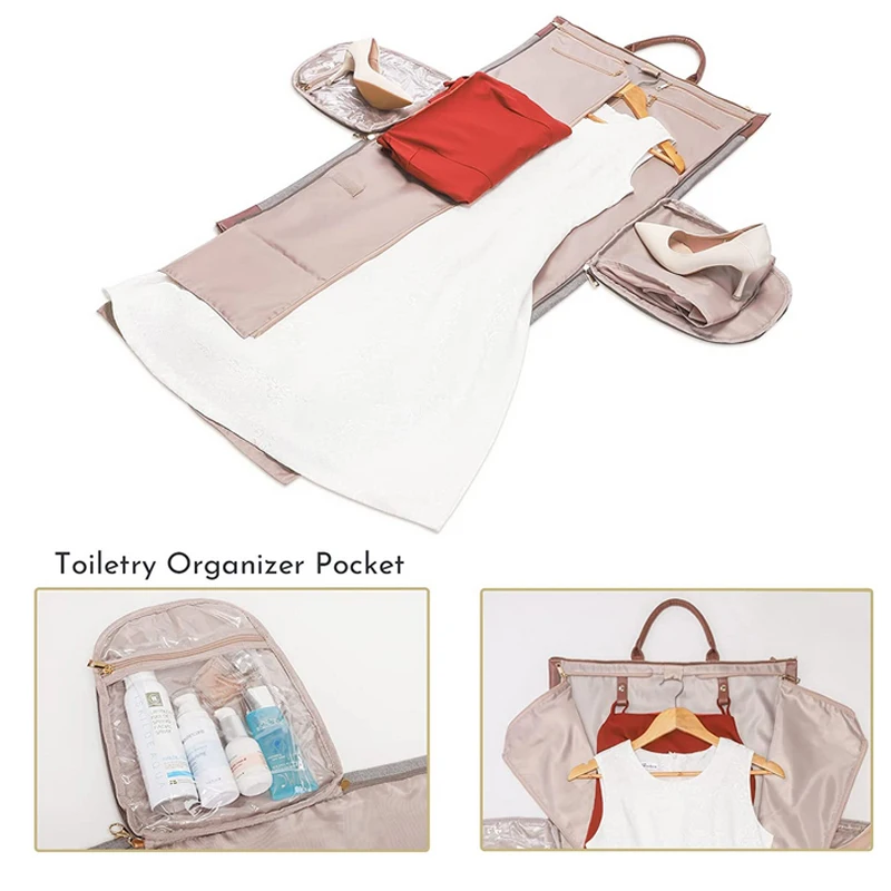 Travel Women Convertible Carry Garment Bags Large 2 in 1 Hanging Suitcase Luggage Garment Bag Suit
