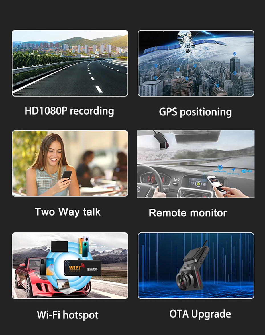 Лидер продаж 4G Full HD 1080P Автомобильный видеорегистратор 2 0 дюймов Мини Wi-Fi камера с дистанционным монитором GPS слежения и 24H парковочный монитор