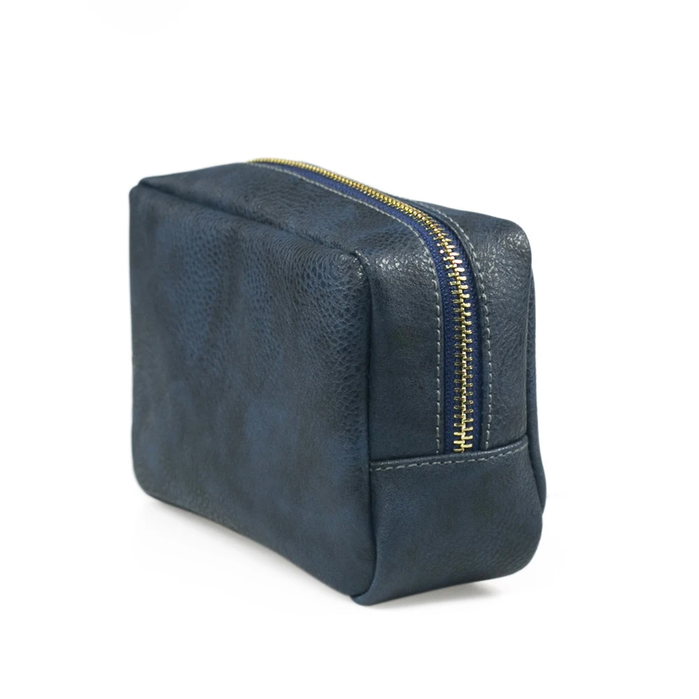 NCB0171 Litchi grain pu leather cosmetic bags with handle unisex makeup bag