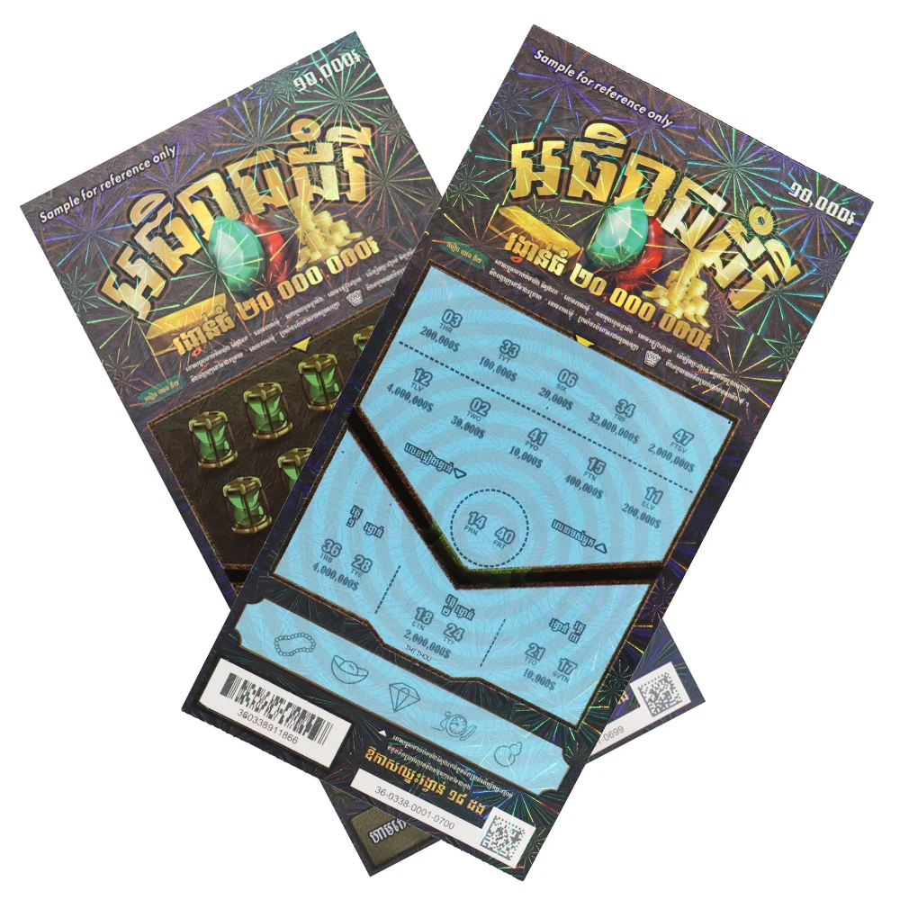 2024 New Design digital printing Color Winning lottery tickets manufacturer scratcher for sale