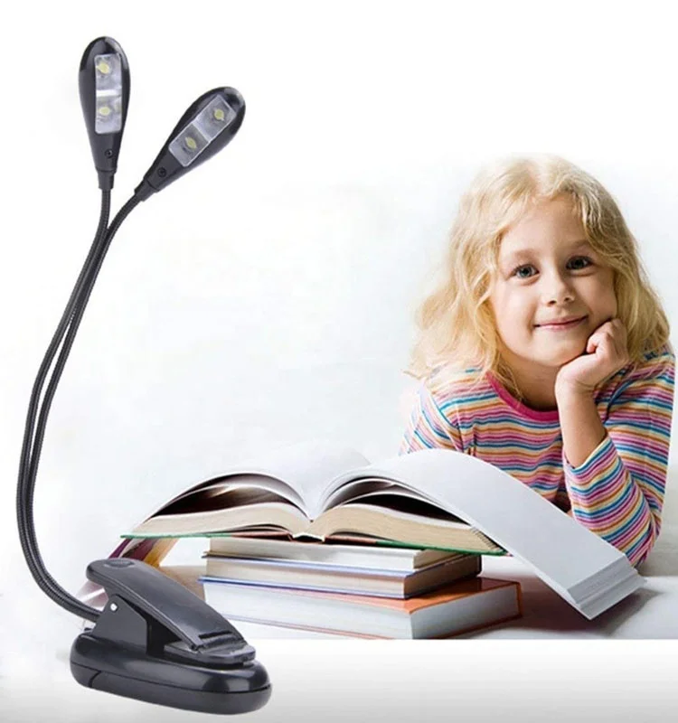 
 Гибкая гибкая USB-лампа для чтения с зажимом и питанием от аккумулятора  