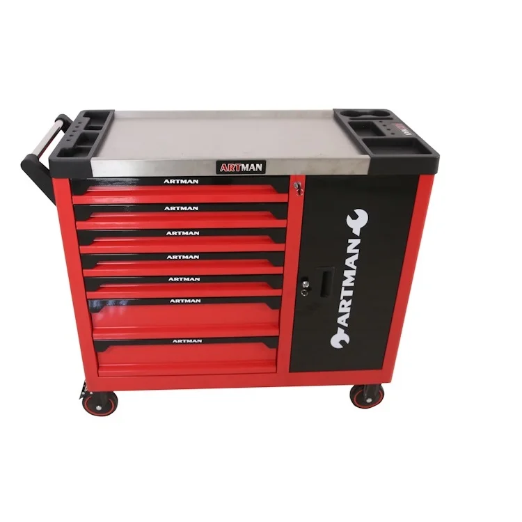 Professional storage tool cabinet with casters and tools set  heavy duty  toolbox with 7 drawers tool