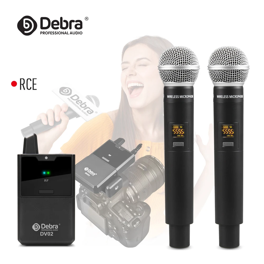 Wireless UHF Handheld Lavalier Headset Microphone for DSLR Camera/Smartphone Interview Recording Streaming Live Broadcast