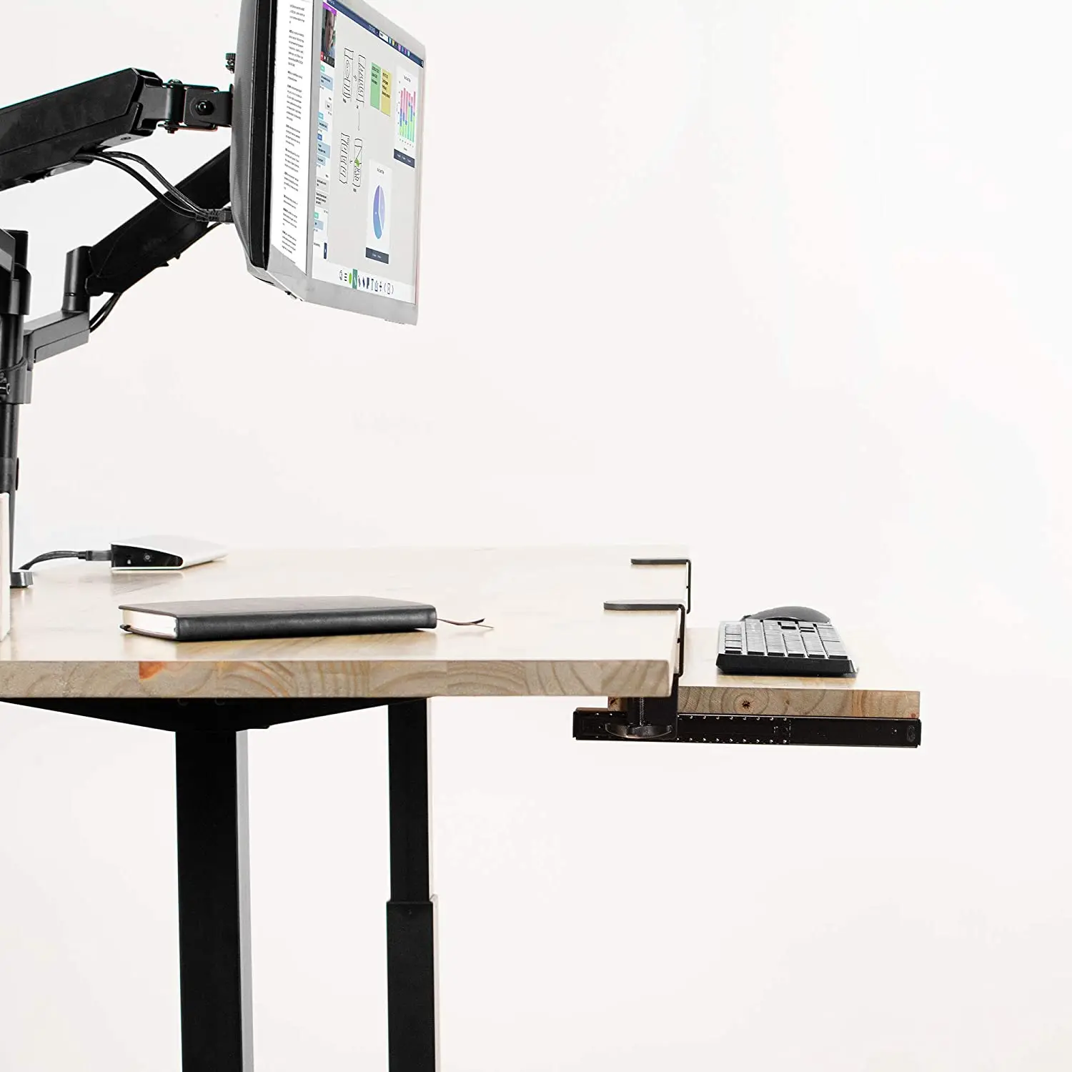 Pull Out Mount System Clamp Keyboard under Tray for Desk