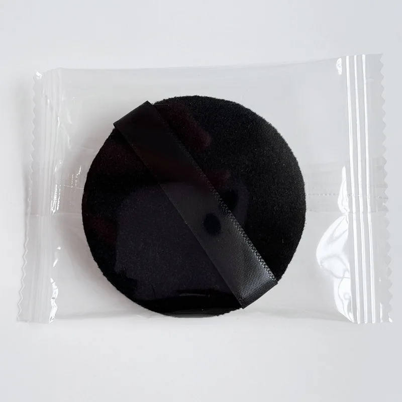 HMU Soft Washable Round Velour Face Powder Puff Cotton Sponge Makeup Loose Powder Puff With Logo