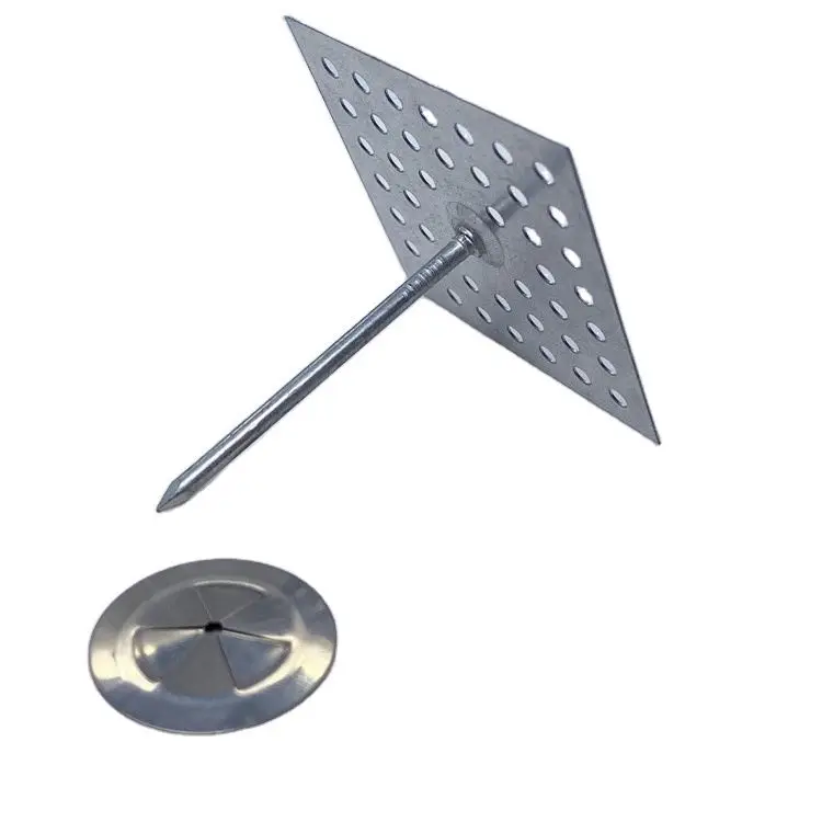 Factory perforated base insulation hanger self-adhesive glasswool marine custom aluminum insulation pins