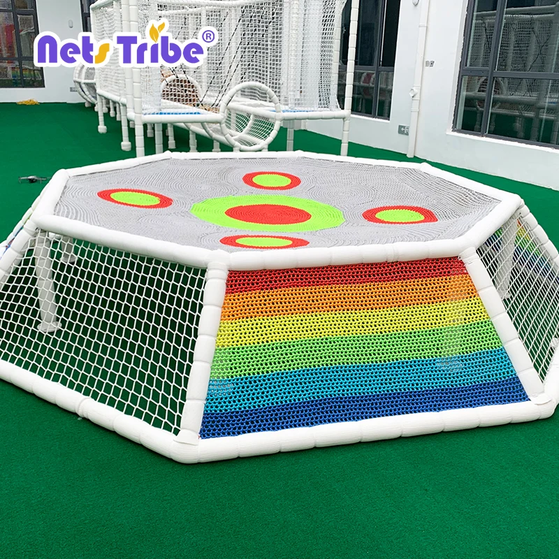 Indoor Soft Play Equipment for Kids Nylon Rope Crocheted Mesh Climbing Nets for Amusement Parks and Play Games