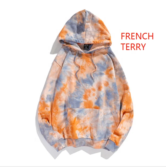 2021 Hot soft pullover mens fashion oversized casual cotton tie dye hoodie