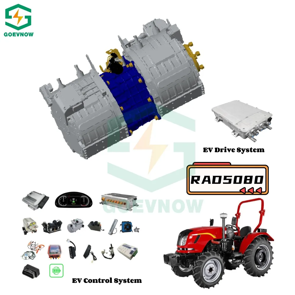 Goevnow gear box motor electric car conversion kit for 60T tractor  RAD5080 IP67 transmission motor complete kit PMSM motor