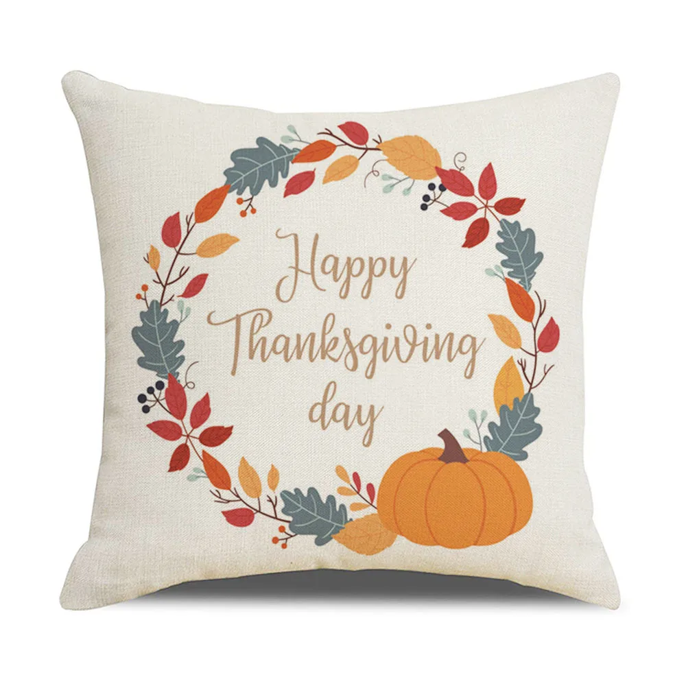 Pumpkin Thanksgiving holiday multi-design printed pillow case cover fast delivery pillow cover linen pillow cover with low MOQ