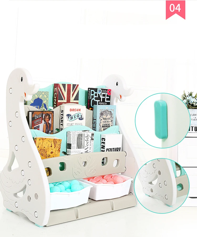 Дельфин Тема пластик экологический материал для домашнего использования, 4-слоистые Детские книжная полка