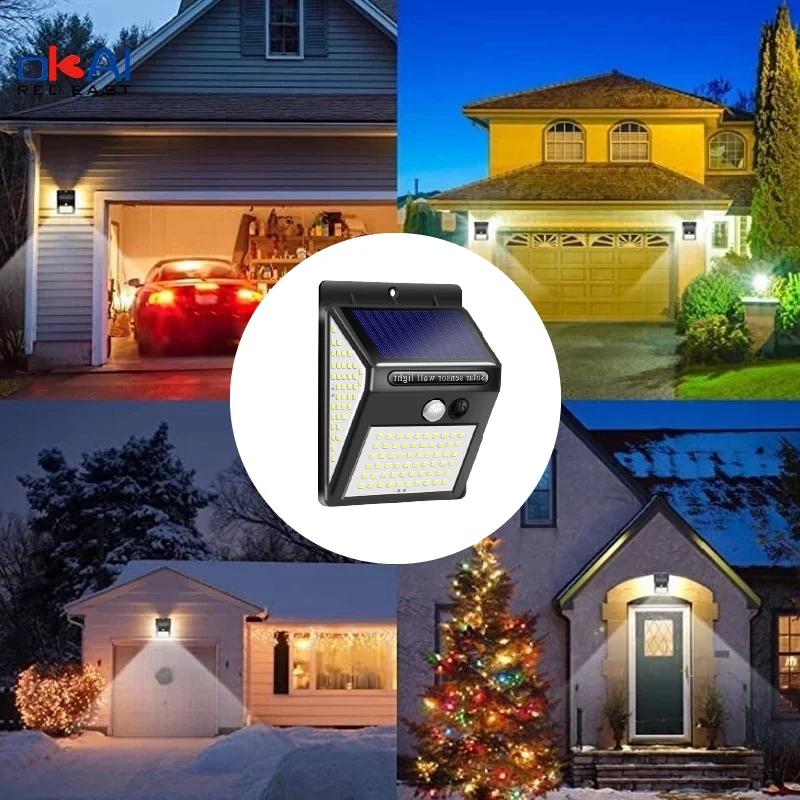 Уличный настенный светильник на солнечной батарее с датчиком движения