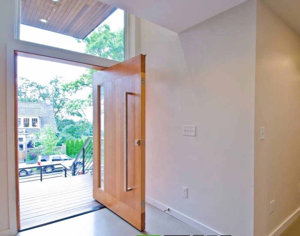 Seeyesdoor high-quality designs wooden entry front doors entrance door with glass frame