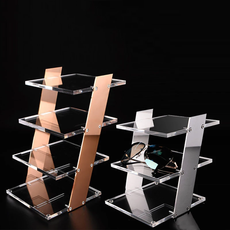 Customized High Quality Fashion Transparent Acrylic Stainless Steel Frame Sunglass Frame Display Stand