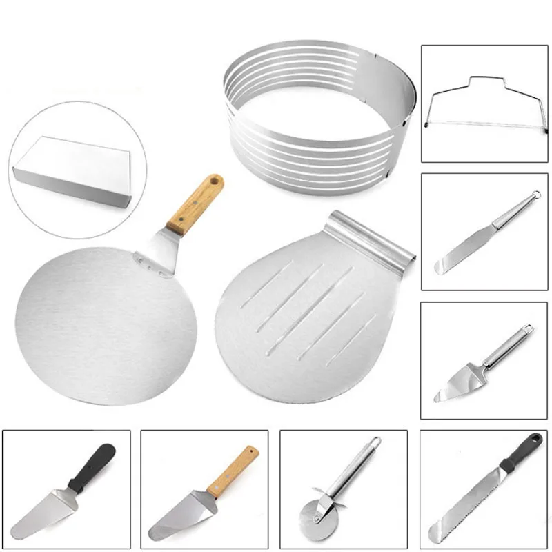 Wholesales Stainless Steel Non Stick Pizza Peel Shaped Metal with Comfortable Handle Pizza Spatula Pizza turner