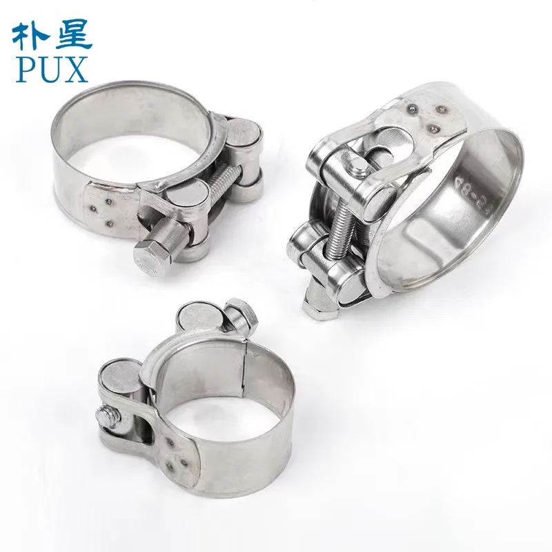 Heavy Duty Stainless Steel Clamp Unitary 304/201 with Double Bands Inch Measurement System